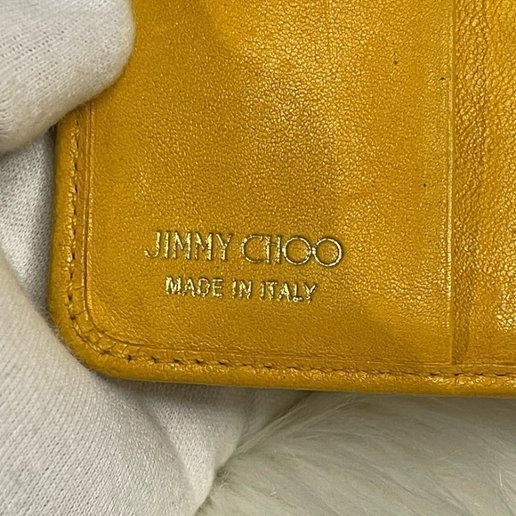 JIMMY CHOO conpact leather zip wallet in mustard - Picture 10 of 17